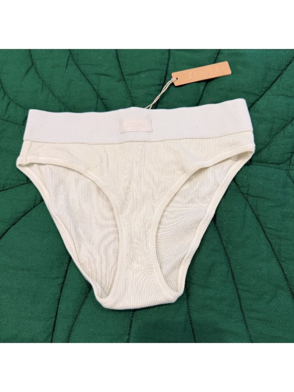 SKIMS Womens XXS Cotton Rib Brief Bone Off White High Waisted Panties NWT